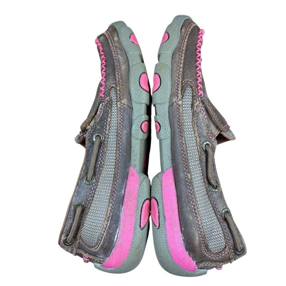 EUC Twisted X Brown and Pink Women's Breast Cancer Awareness Loafers Sz 5.5 - Picture 3 of 7